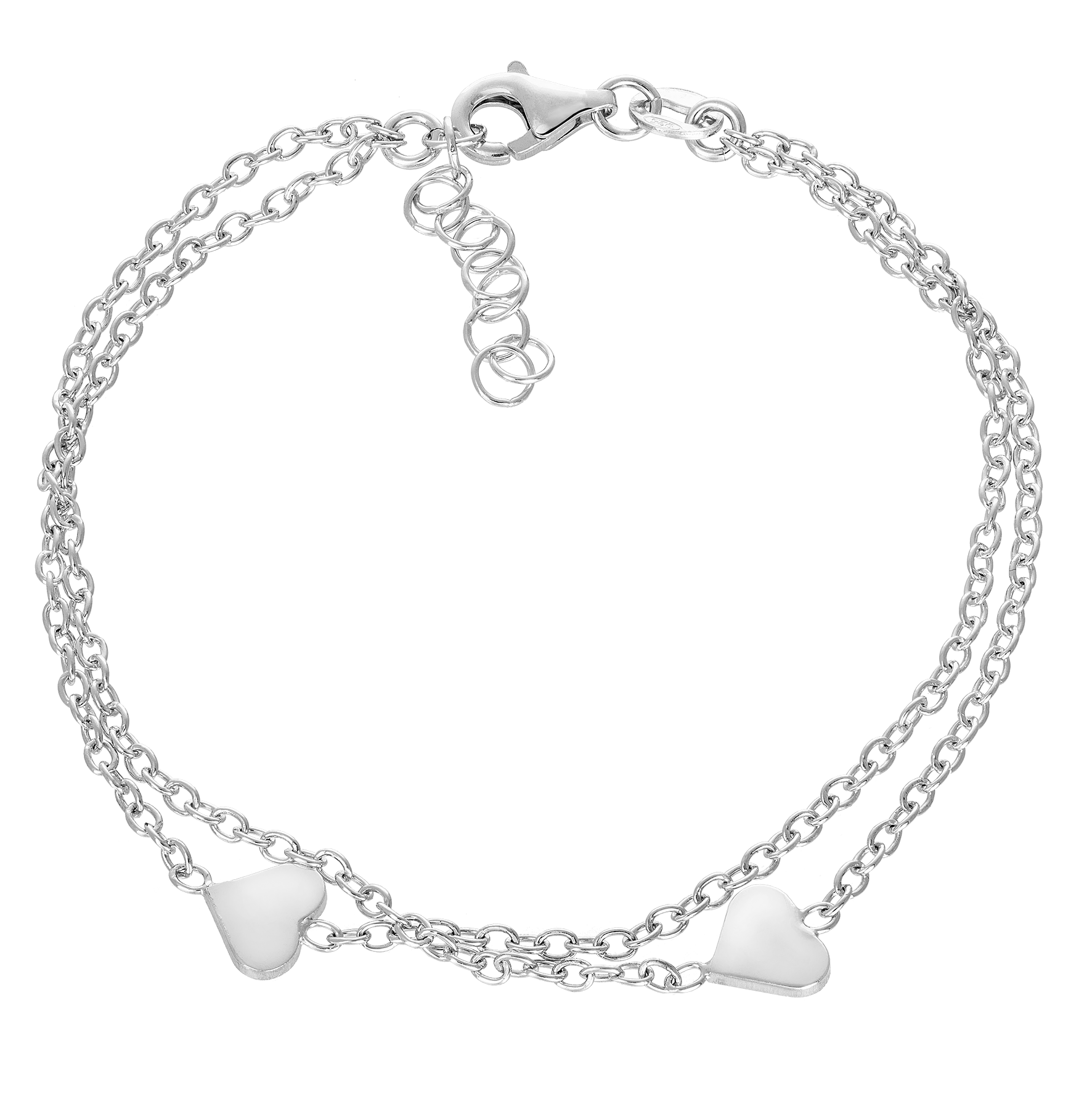 Two Hearts srebrna narukvica Prahir