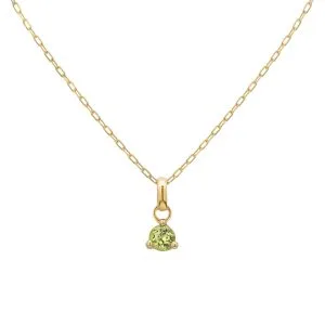 August Birthstone zlatna ogrlica
