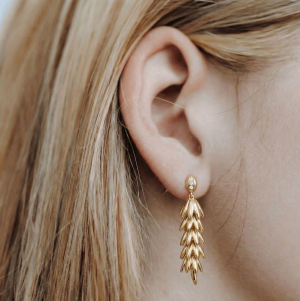 Velma srebrne naušnice s pozlatom