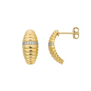 Herminia srebrne naušnice s pozlatom