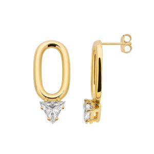 Nikki srebrne naušnice s pozlatom