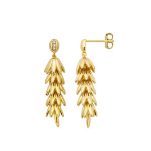 Velma srebrne naušnice s pozlatom