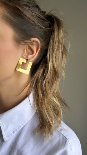 Square S srebrne naušnice