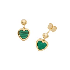 Green Heart L zlatne naušnice