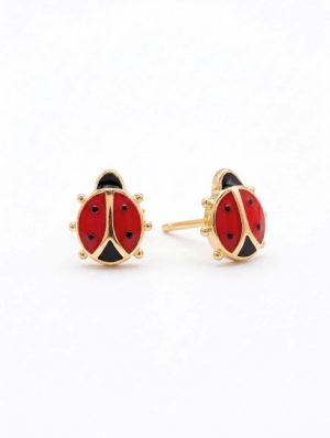 Ladybird zlatne naušnice