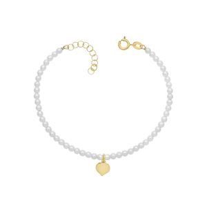 Pearl Heart srebrna narukvica s pozlatom