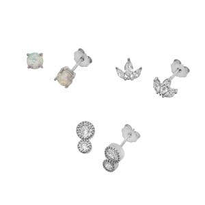 Opal set srebrnih naušnica