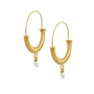 Evergreen srebrne naušnice s pozlatom