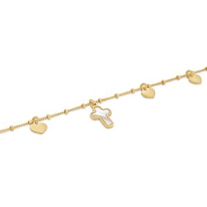 Hearts srebrna narukvica s pozlatom
