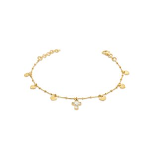 Hearts srebrna narukvica s pozlatom