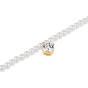 Rowde srebrna ogrlica s pozlatom