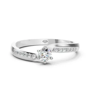 Zaručnički prsten PZ-3107 s dijamantima od 14 karatnog zlata