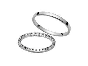 Vjenčano prstenje PM-207 od srebra s cirkonima