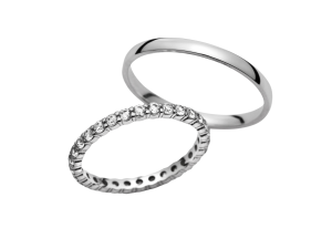 Vjenčano prstenje PM-208 od srebra s cirkonima