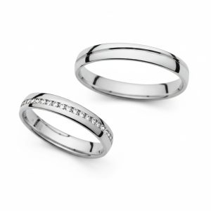 Vjenčano prstenje PM-383 od srebra s cirkonima